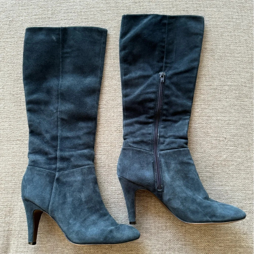 ASH tall dark teal blue heeled boots size 40